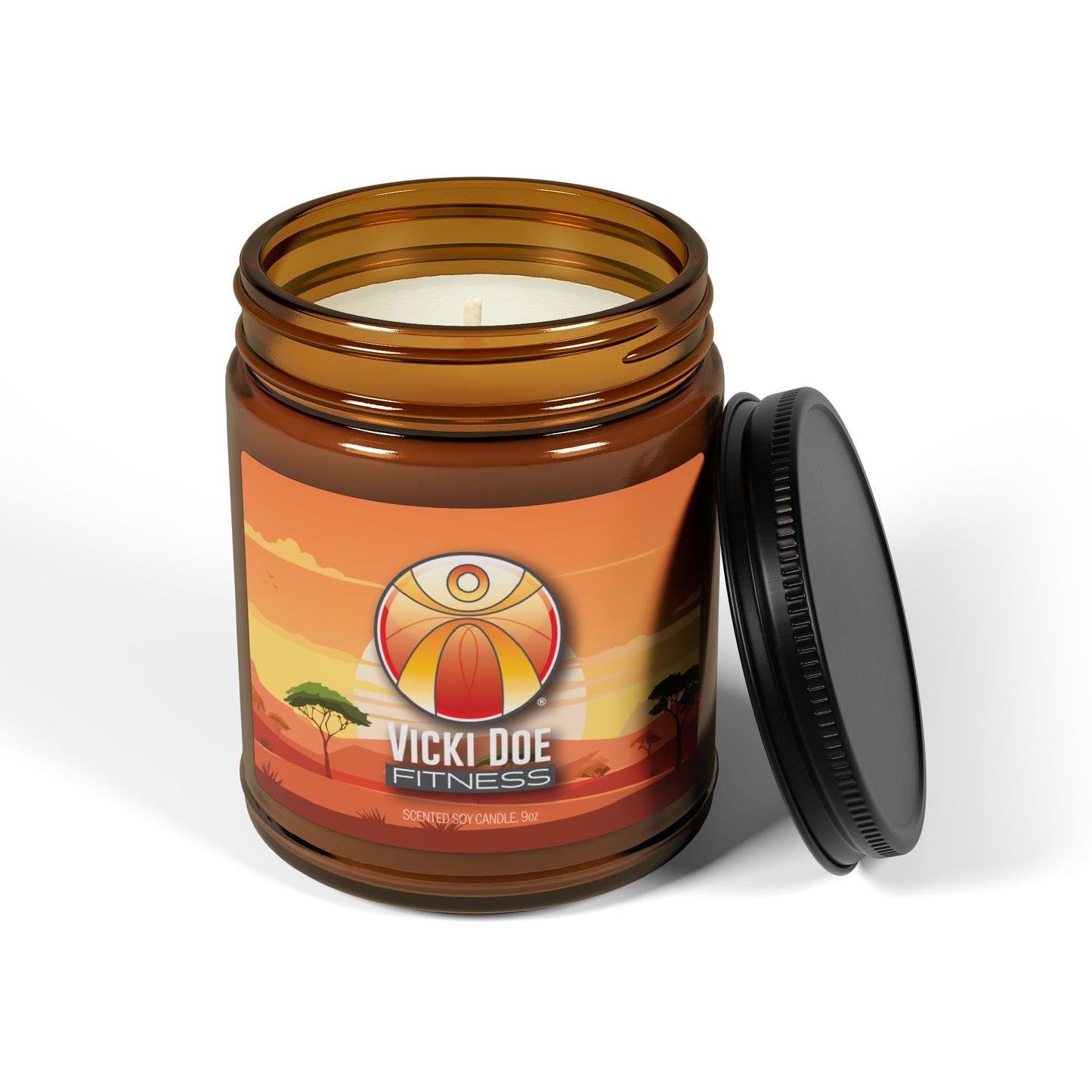 Vicki Doe Fitness Scented Soy Candle (Multi-Size, Amber Jar)