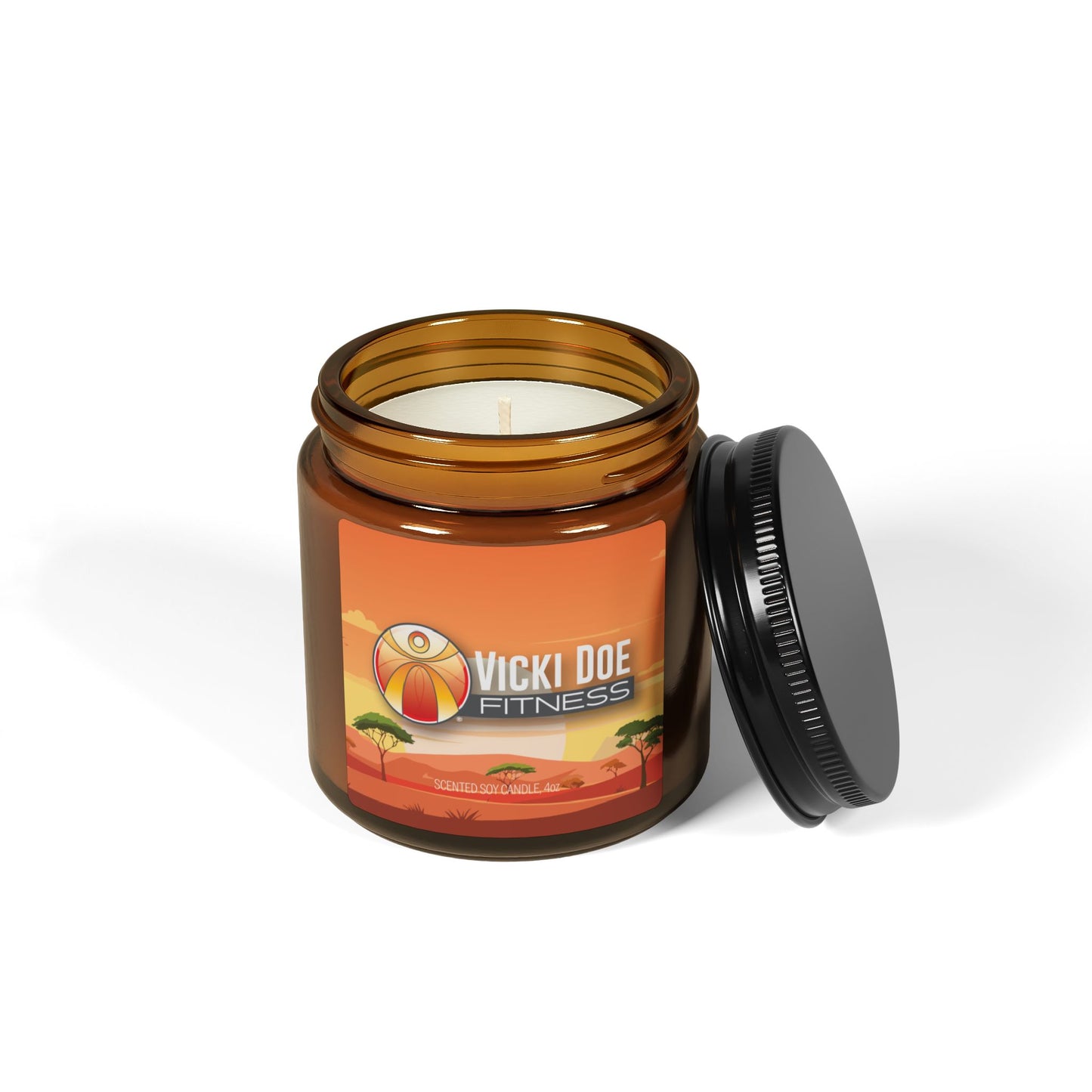 Vicki Doe Fitness Scented Soy Candle (Multi-Size, Amber Jar)