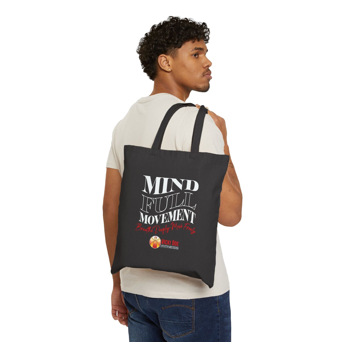 Mindful Movement Cotton Canvas Tote Bag